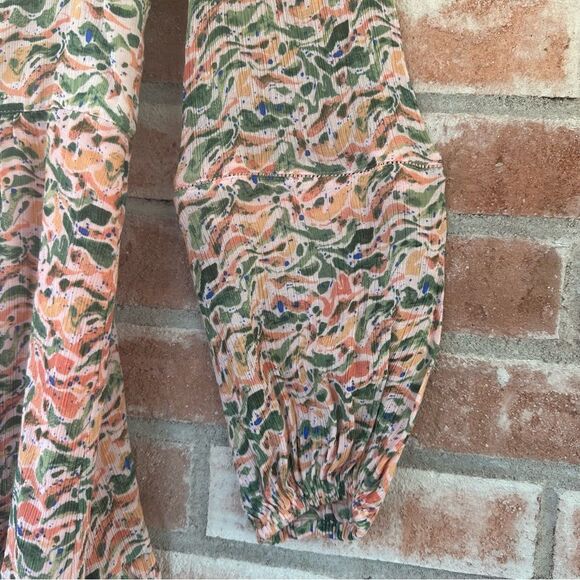 Scotch & Soda Pastel Print Dress Women’s Small Balloon Sleeve Keyhole Back - Picture 6 of 9